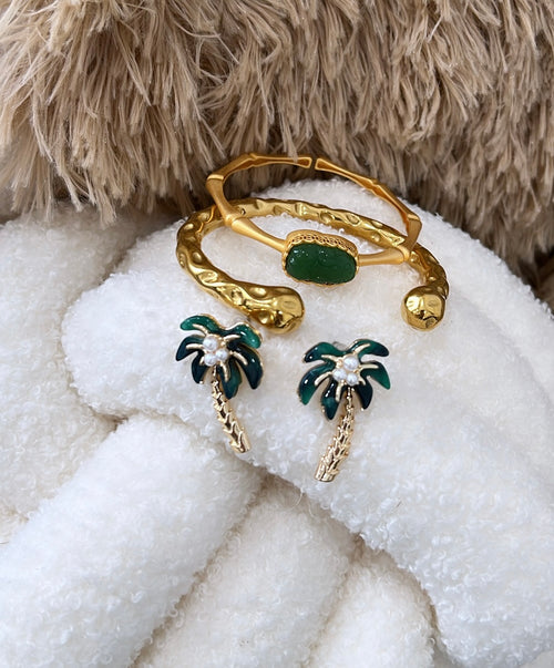 Set pulse Green and earring