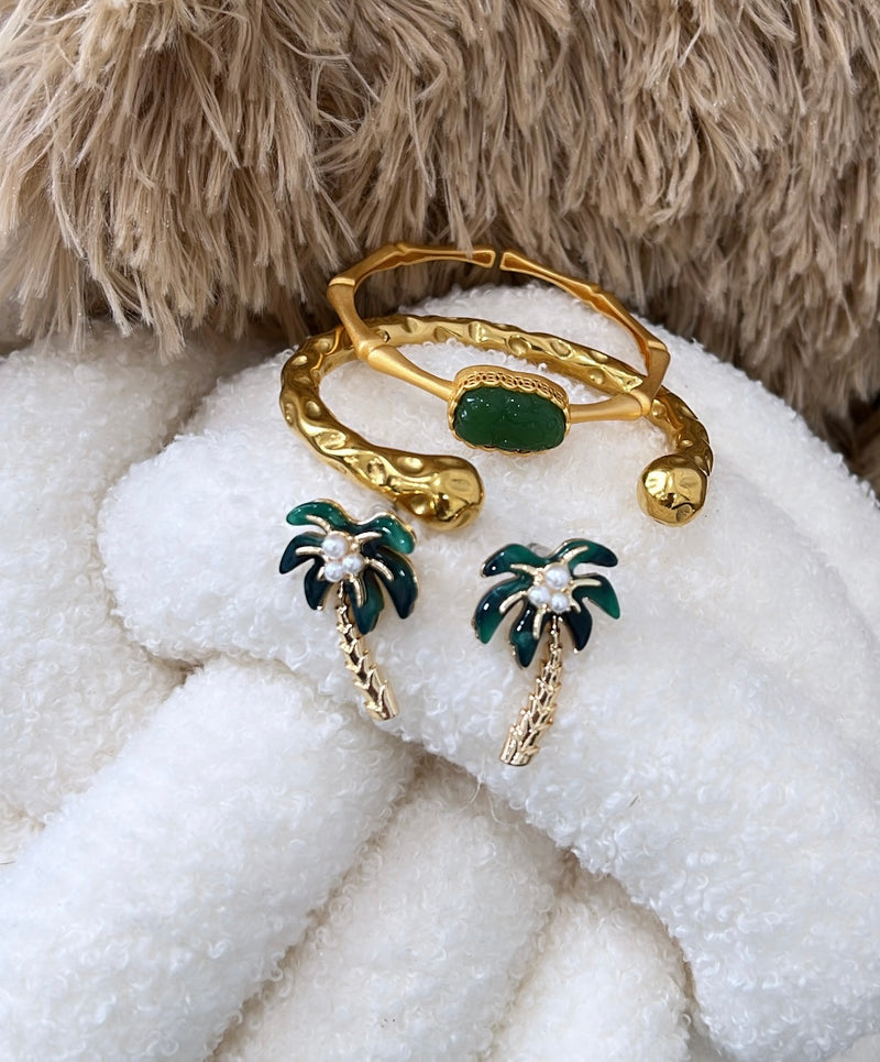 Set pulse Green and earring