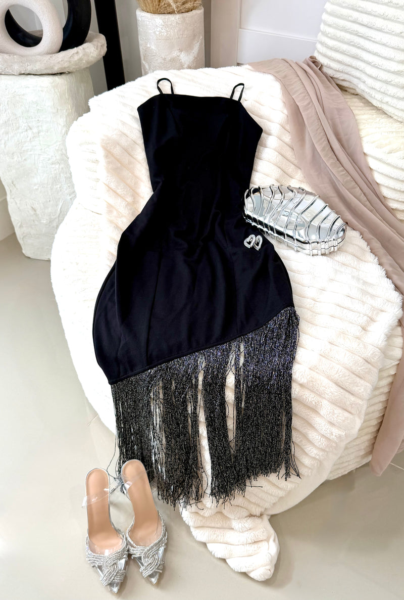 Black midi dress